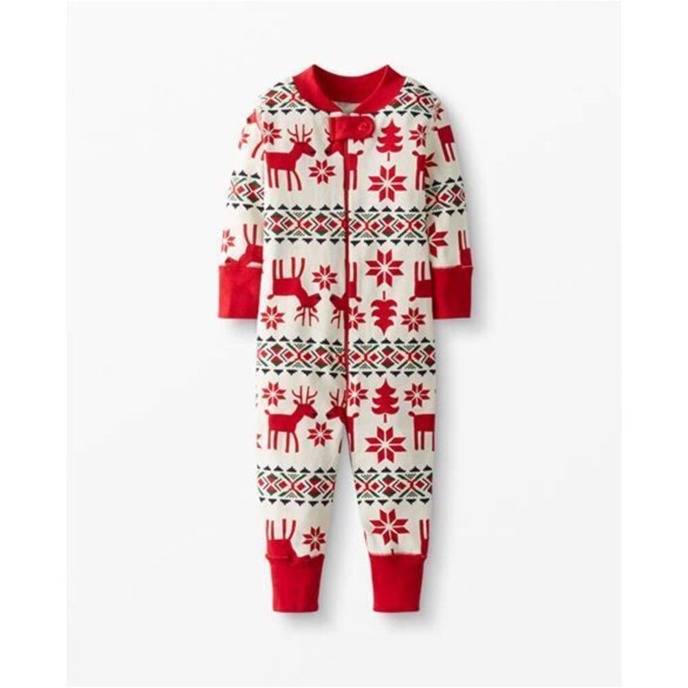 Hanna Andersson Holiday Organic Cotton Baby Zip Sleeper Pajamas Size 3T